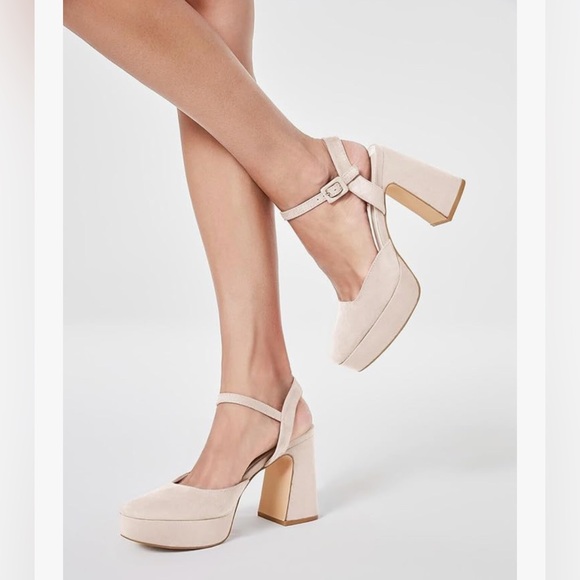 NEW Chunky Platform High Heels Closed Toe Ankle Strap Pumps Wedding Shoes 9.5 - Picture 2 of 7